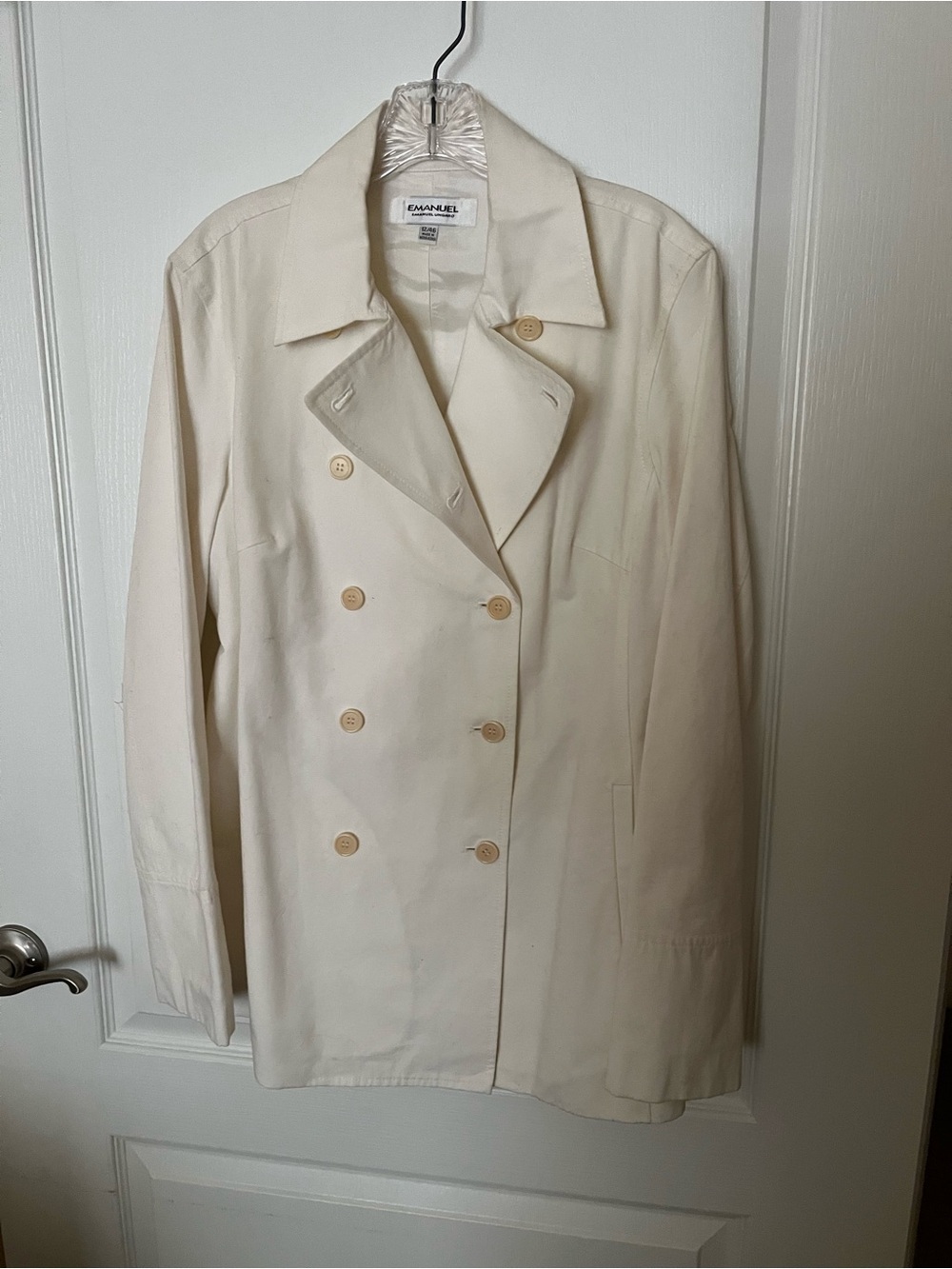 Emanuel Ungaro Double-Breasted Cream Blazer